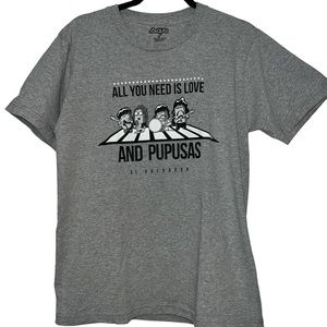 Size M unisex “all you need is love and pupusas” graphic tee - great gift